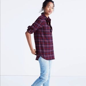 Madewell Flannel Classic Ex-Boyfriend Shirt in Jensen Plaid Size XS